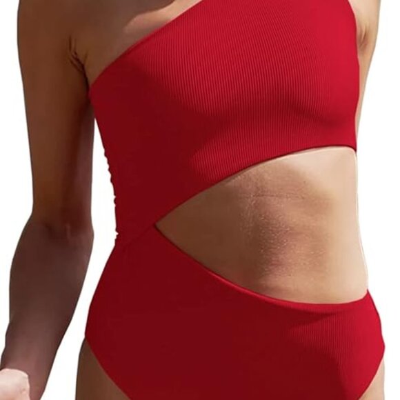 NWOT One Piece Ribbed One Shoulder Cutout Sexy Suit - Picture 2 of 5